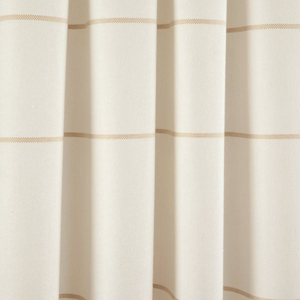 Farmhouse Boho Stripe Woven Tassel Yarn Dyed Recycled Cotton Blend Window Curtain Panel Set