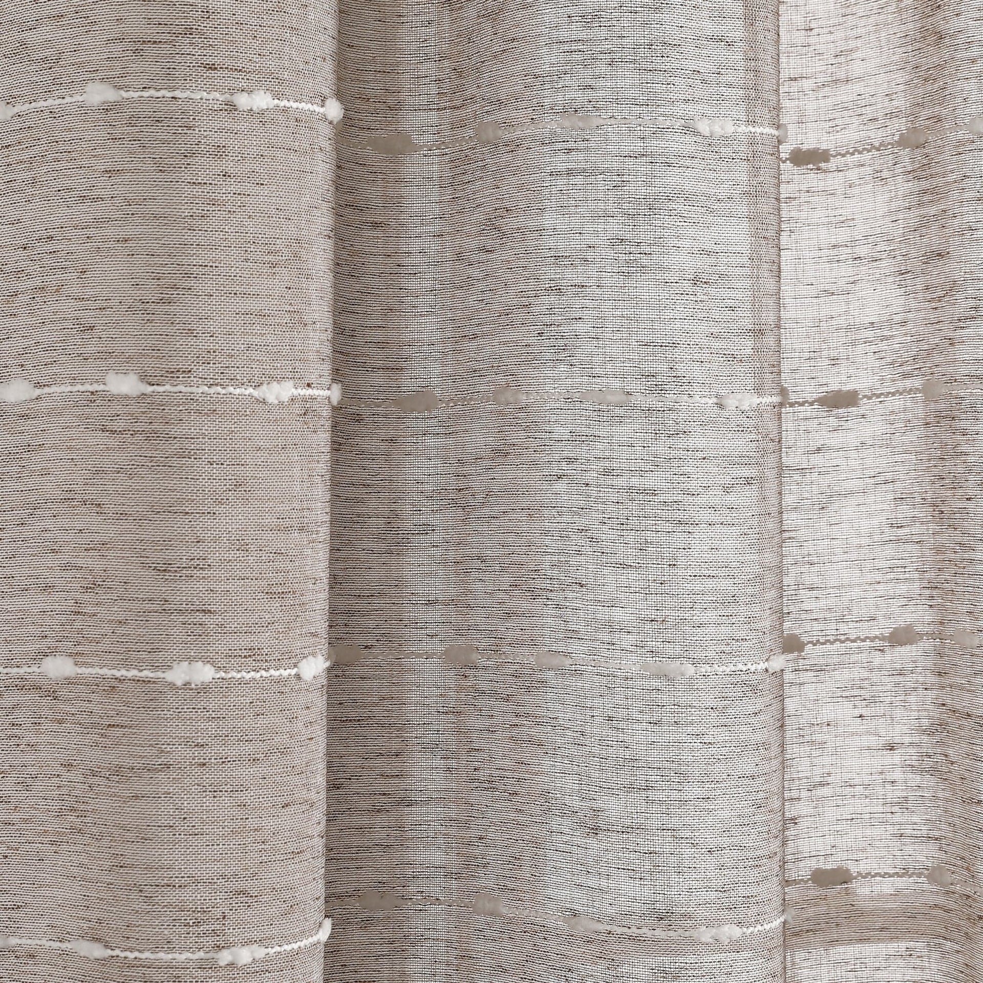 Farmhouse Textured Grommet Sheer Window Curtain Panel Set