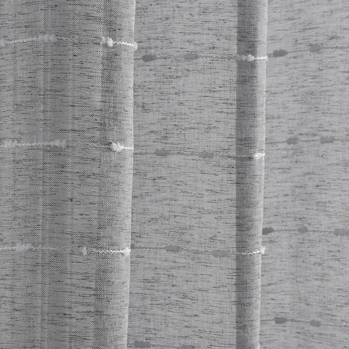 Farmhouse Textured Grommet Sheer Window Curtain Panel Set