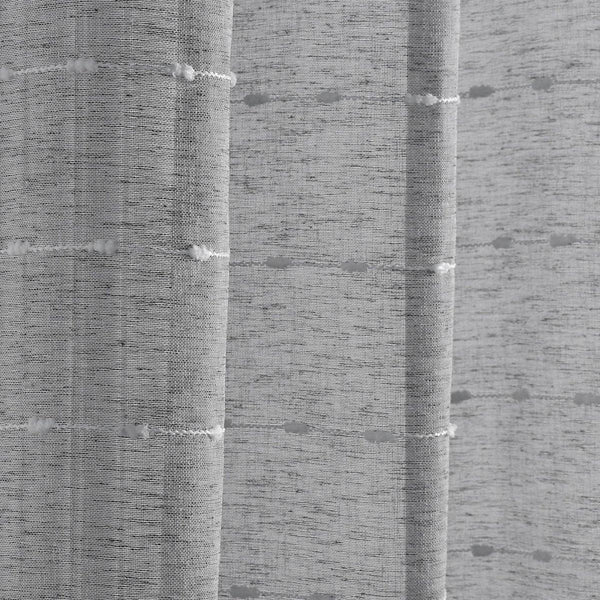 Farmhouse Textured Grommet Sheer Window Curtain Panel Set