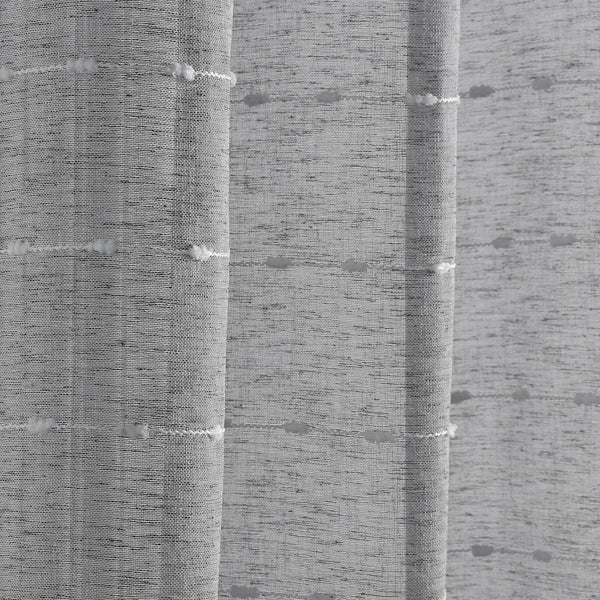Farmhouse Textured Grommet Sheer Window Curtain Panel Set