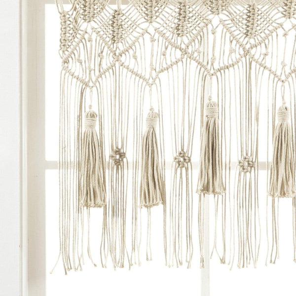 Boho Macrame Tassel Cotton Valance