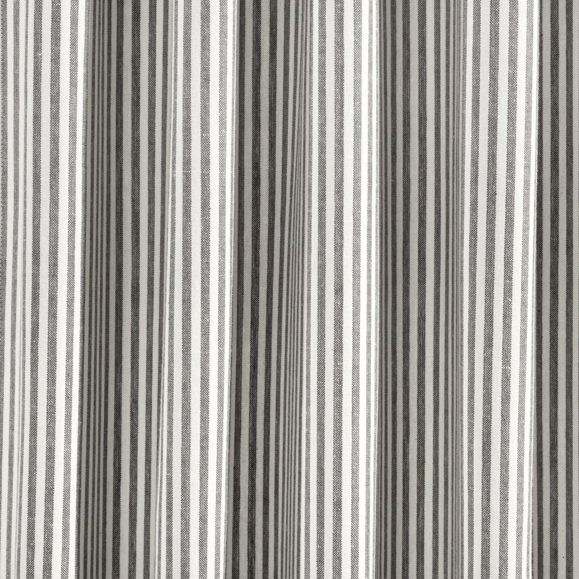 Farmhouse Vintage Stripe Recycled Cotton Blend Window Curtain Panel Set