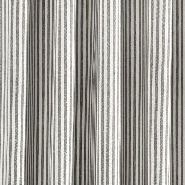 Farmhouse Vintage Stripe Recycled Cotton Blend Window Curtain Panel Set