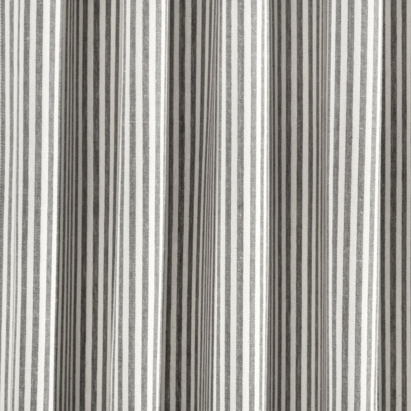 Farmhouse Vintage Stripe Recycled Cotton Blend Window Curtain Panel Set