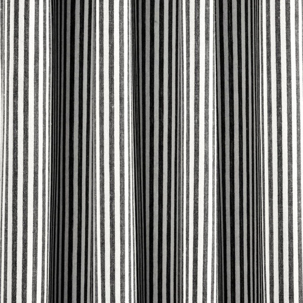 Farmhouse Vintage Stripe Recycled Cotton Blend Window Curtain Panel Set