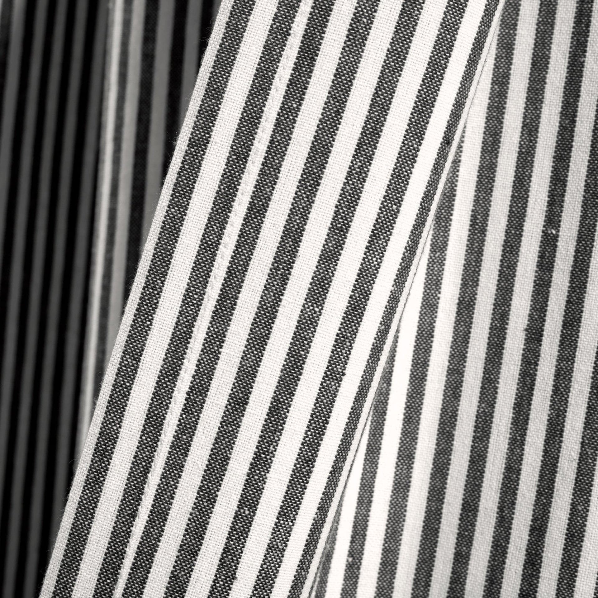 Farmhouse Vintage Stripe Recycled Cotton Blend Window Curtain Panel Set