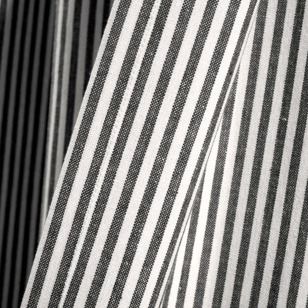 Farmhouse Vintage Stripe Recycled Cotton Blend Window Curtain Panel Set