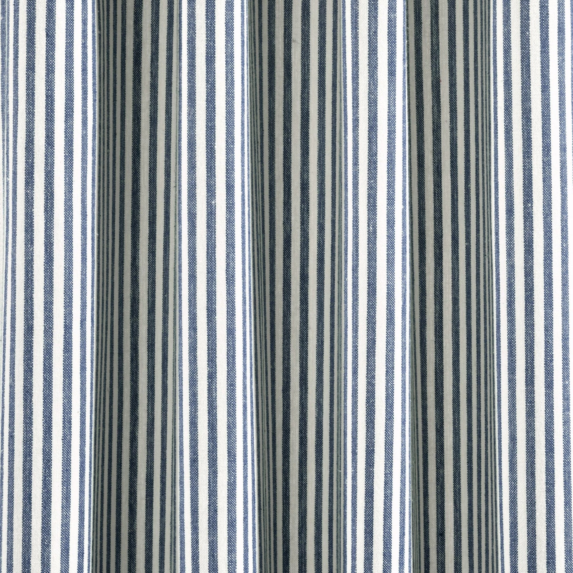 Farmhouse Vintage Stripe Recycled Cotton Blend Window Curtain Panel Set