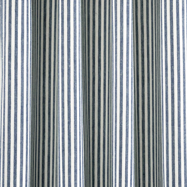 Farmhouse Vintage Stripe Recycled Cotton Blend Window Curtain Panel Set