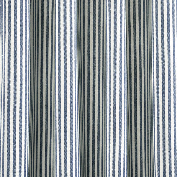 Farmhouse Vintage Stripe Recycled Cotton Blend Window Curtain Panel Set