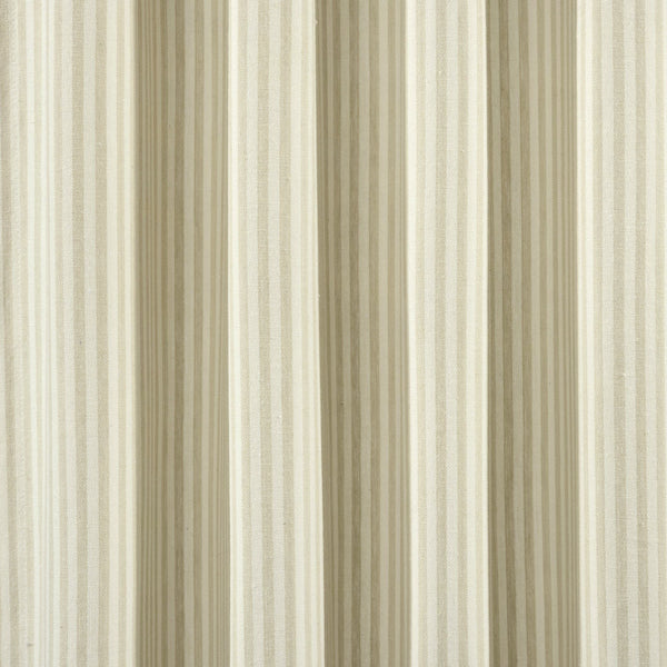 Farmhouse Vintage Stripe Recycled Cotton Blend Window Curtain Panel Set