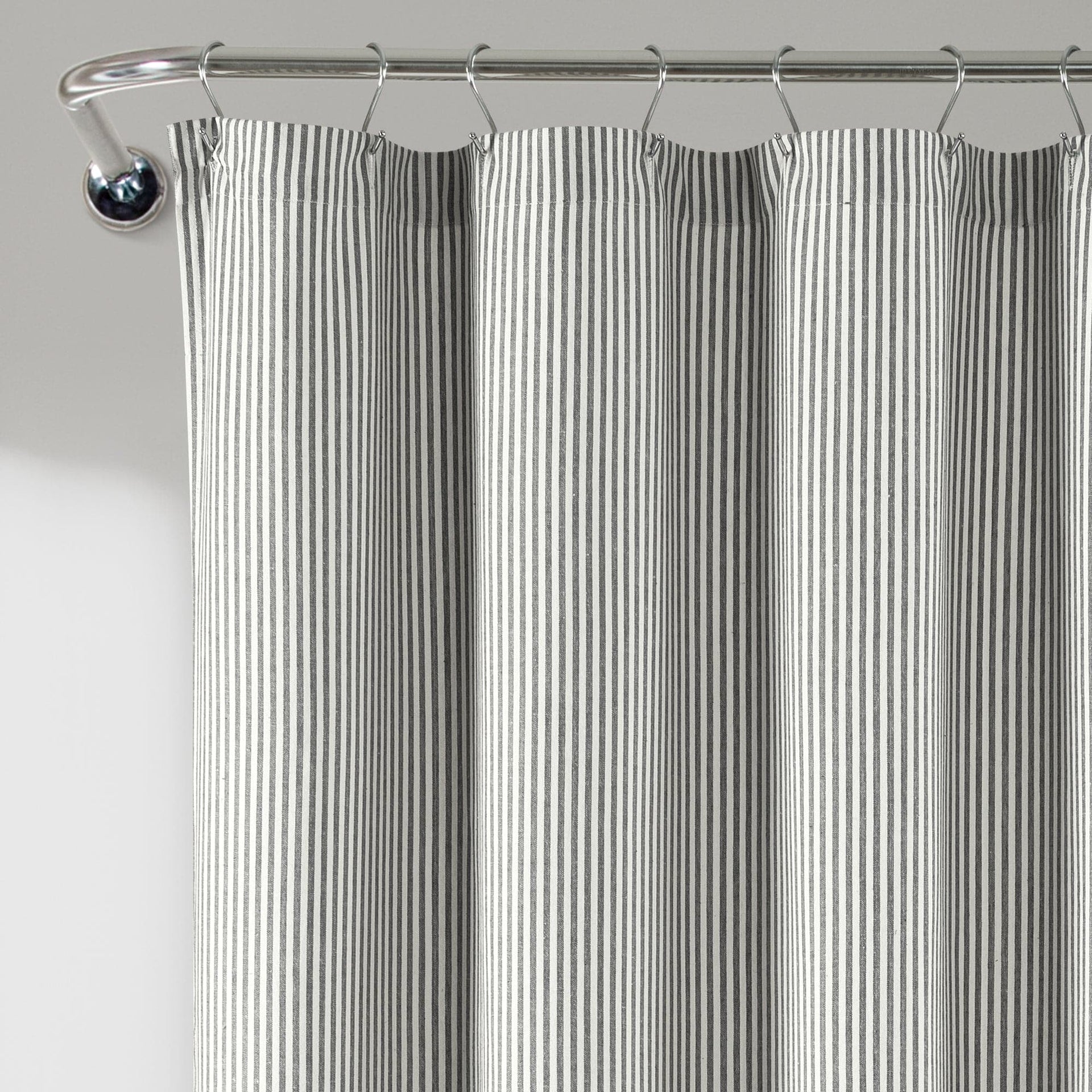 Farmhouse Vintage Stripe Yarn Dyed Recycled Cotton Blend Shower Curtain