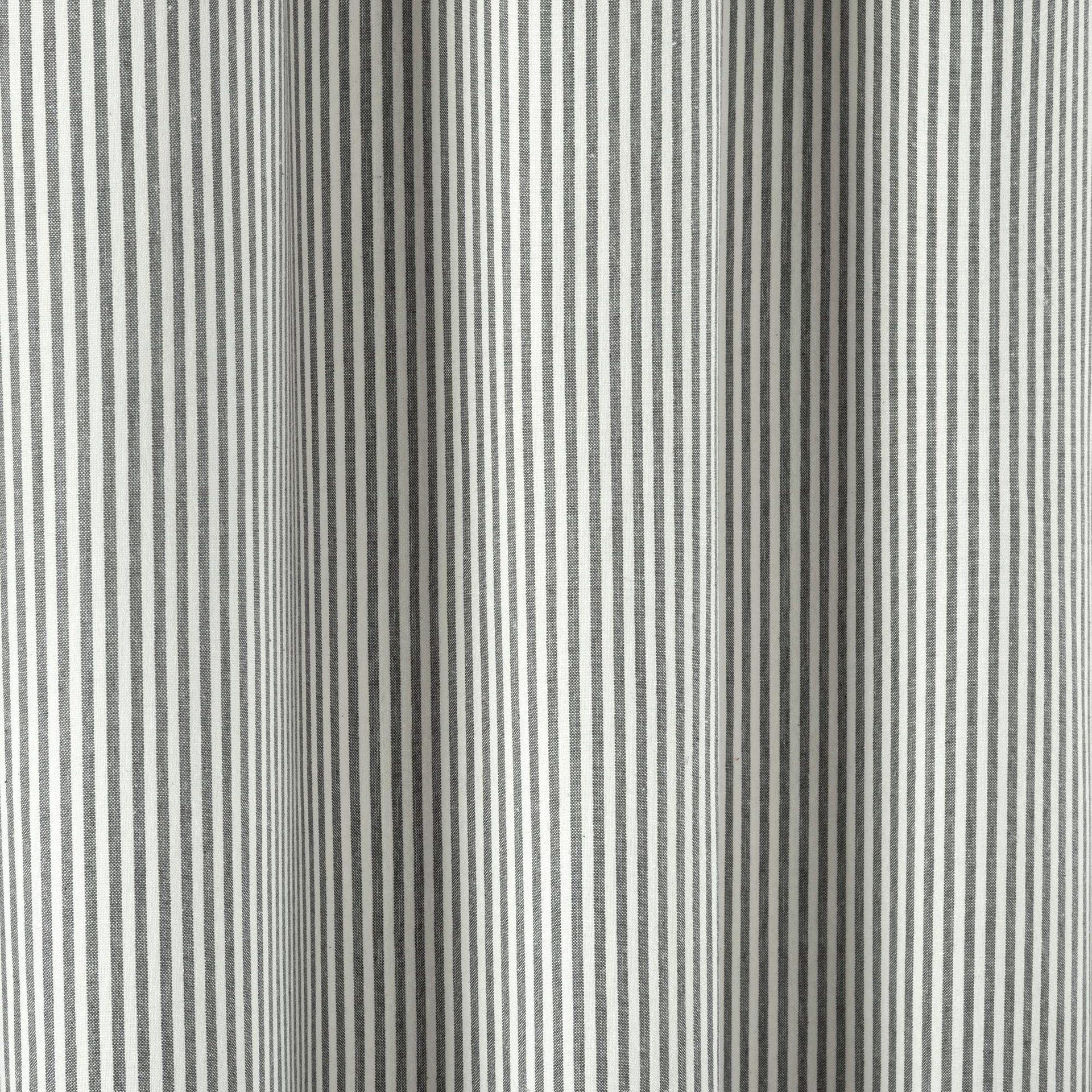 Farmhouse Vintage Stripe Yarn Dyed Recycled Cotton Blend Shower Curtain