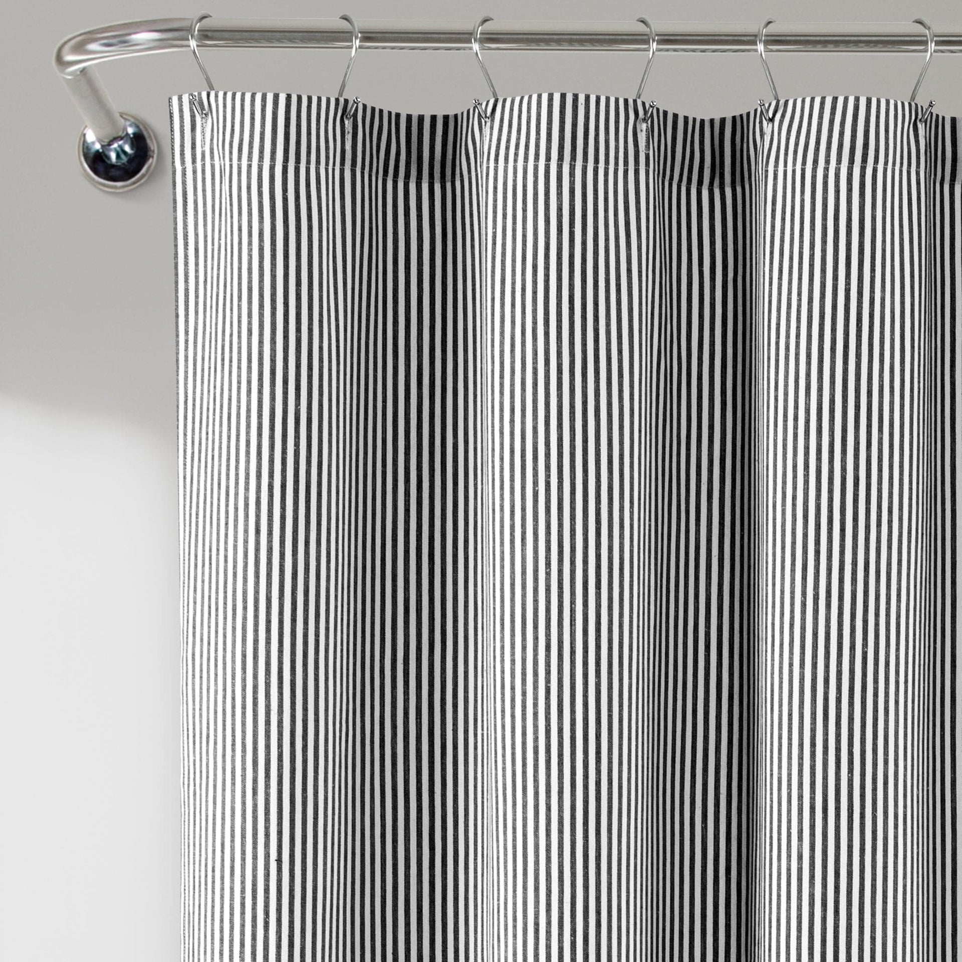 Farmhouse Vintage Stripe Yarn Dyed Recycled Cotton Blend Shower Curtain
