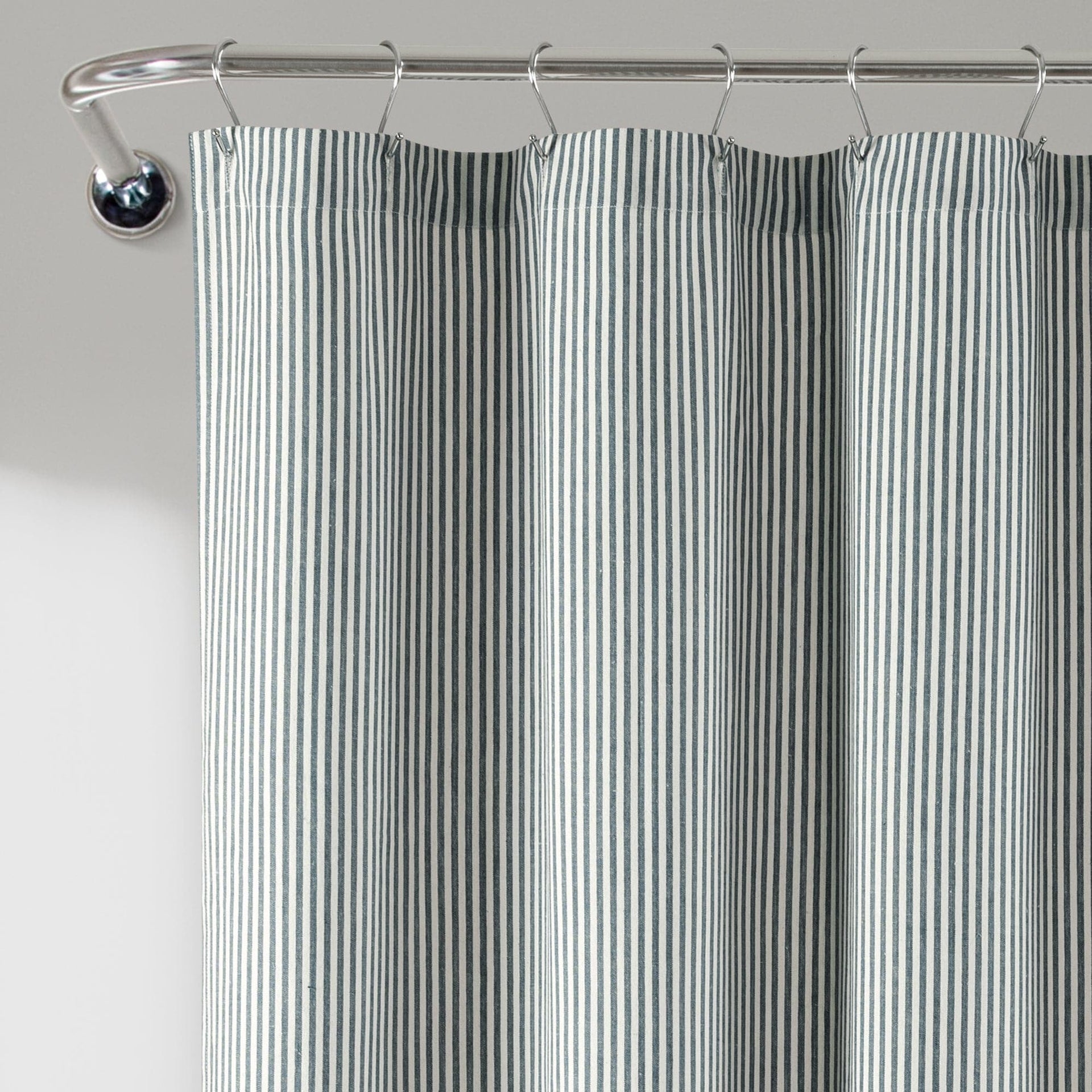 Farmhouse Vintage Stripe Yarn Dyed Recycled Cotton Blend Shower Curtain