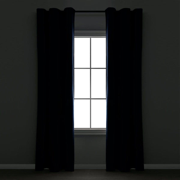 Insulated Grommet Blackout Faux Linen Window Curtain Panel