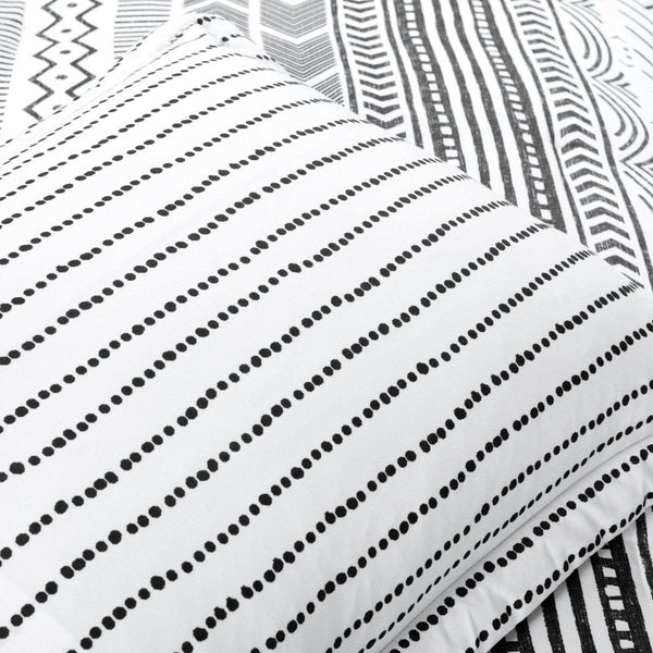 Hygge Geo Reversible Cotton Duvet Cover 3 Piece Set