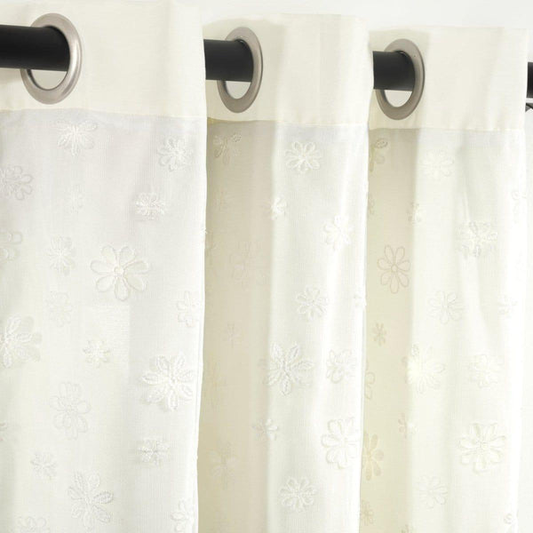 Dylin Flower Embroidery Window Curtain Panel