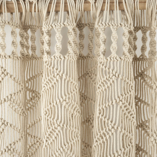 Boho Macrame Leaf Cotton Window Curtain