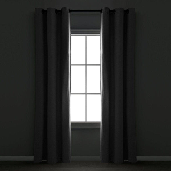 Insulated Grommet Blackout Faux Linen Window Curtain Panel