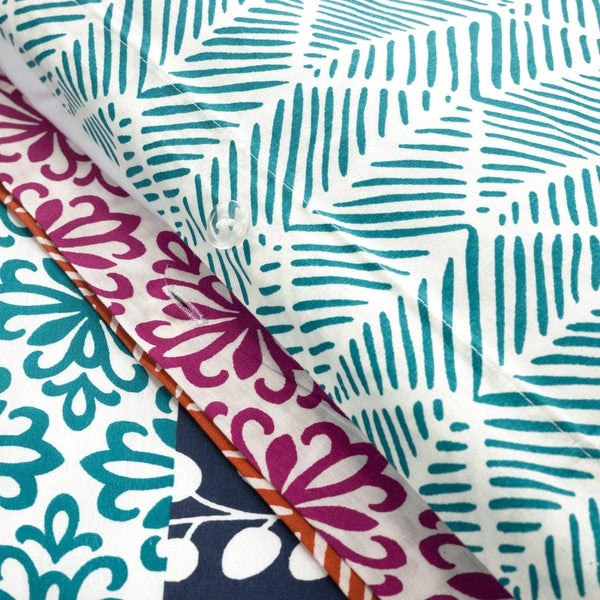 Bohemian Stripe Cotton Reversible Duvet Cover Set