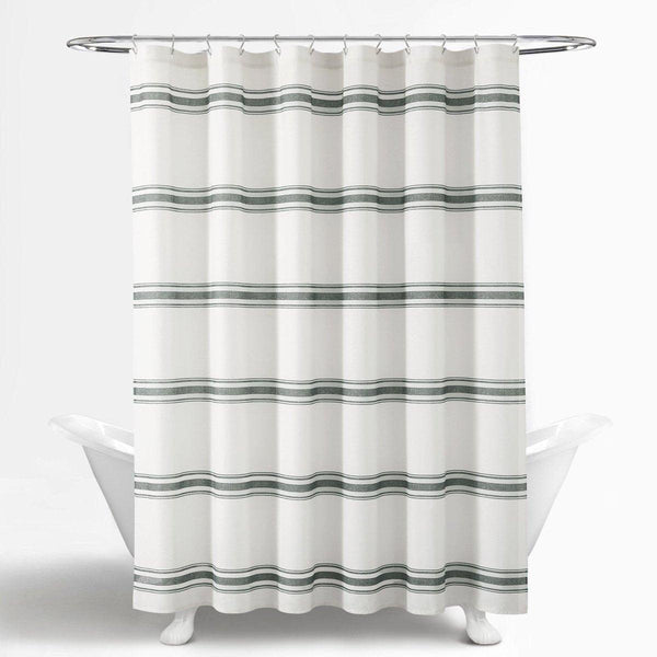 Farmhouse Stripe 100% Cotton Shower Curtain