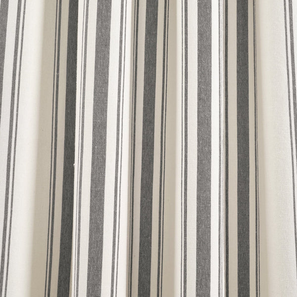 Farmhouse Stripe Yarn Dyed Recycled Cotton Blend Window Curtain Panel Set