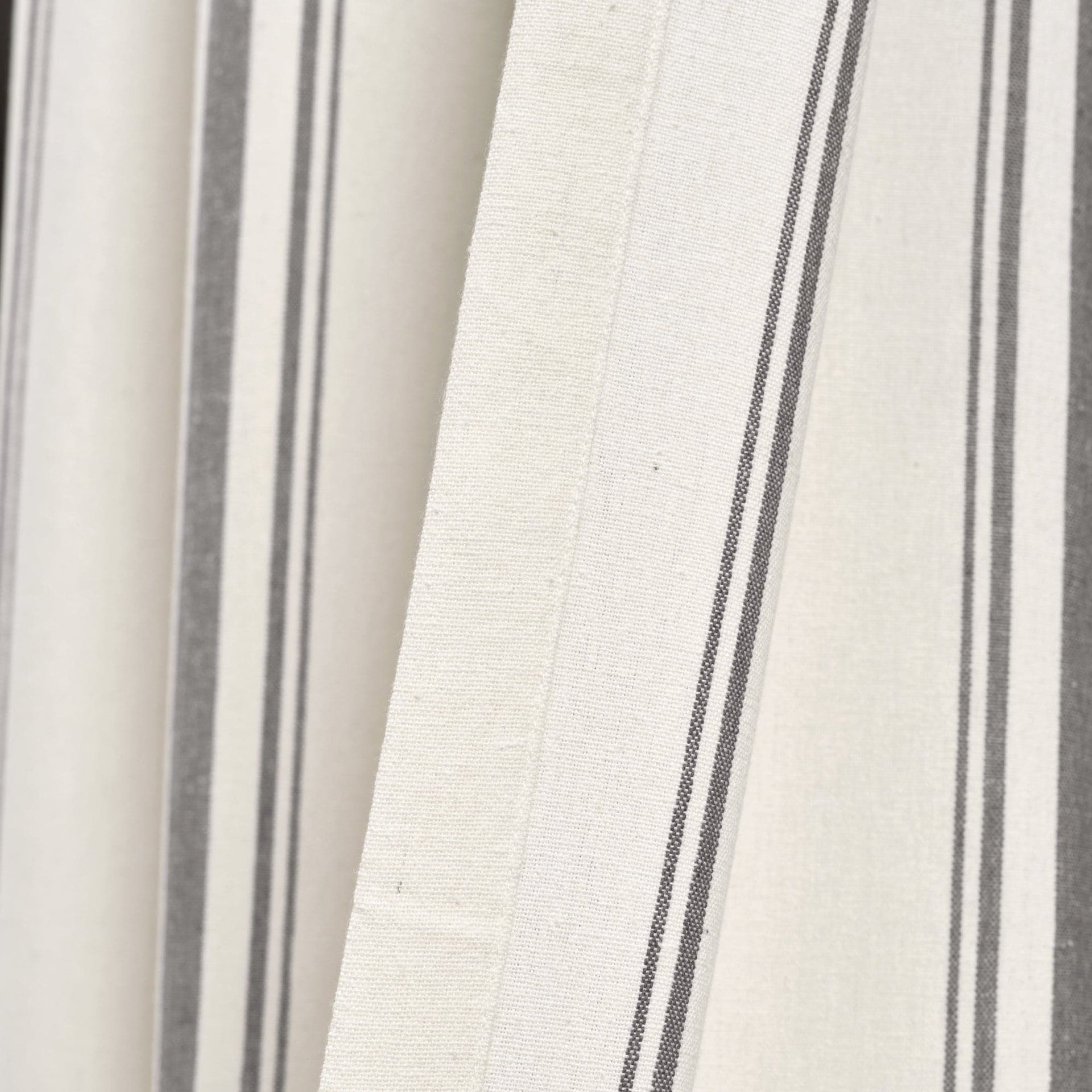 Farmhouse Stripe Yarn Dyed Recycled Cotton Blend Window Curtain Panel Set