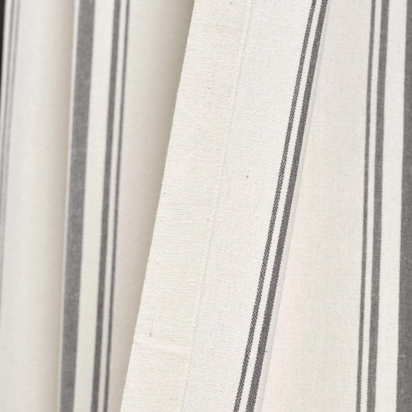 Farmhouse Stripe Yarn Dyed Recycled Cotton Blend Window Curtain Panel Set