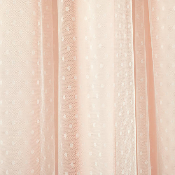 Cottage Polka Dot Sheer Window Curtain Panel Set
