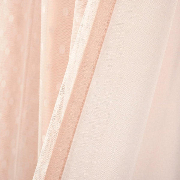 Cottage Polka Dot Sheer Window Curtain Panel Set