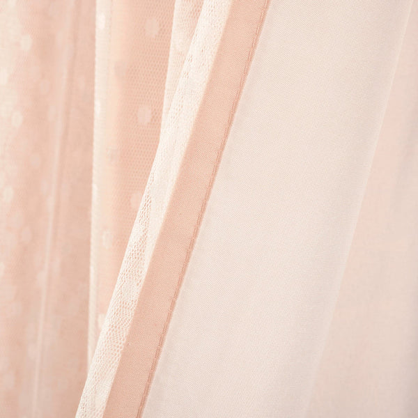 Cottage Polka Dot Sheer Window Curtain Panel Set