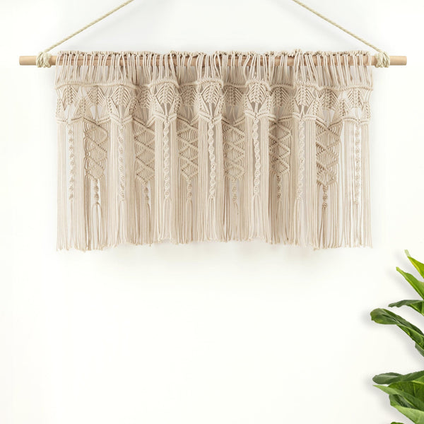 Boho Macrame Textured Cotton Valance