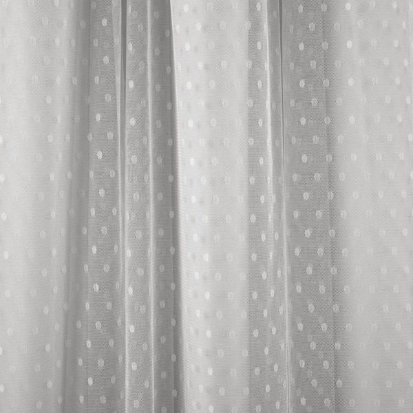 Cottage Polka Dot Sheer Window Curtain Panel Set