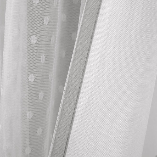 Cottage Polka Dot Sheer Window Curtain Panel Set