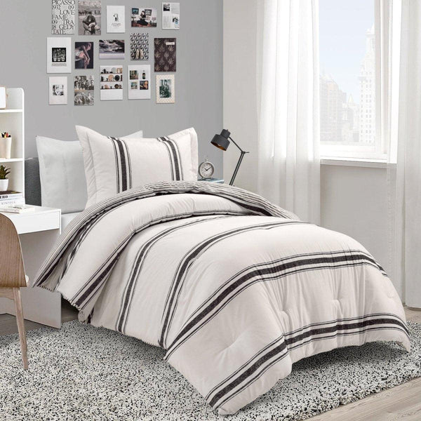 Farmhouse Stripe Reversible Comforter Set