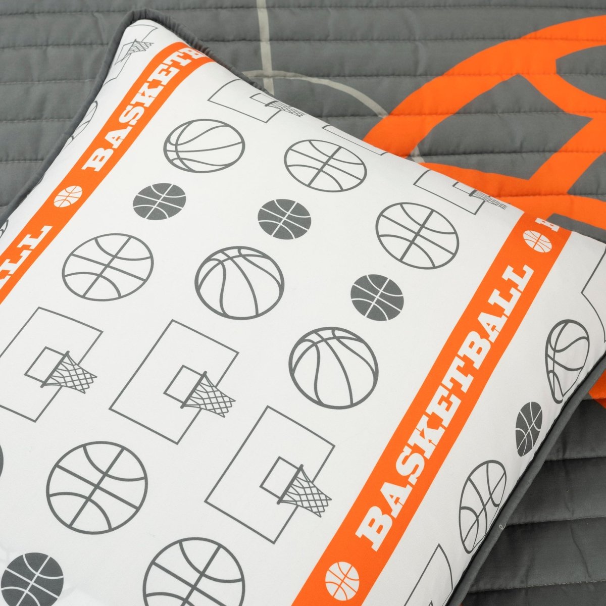 Basketball Game Reversible Quilt Set