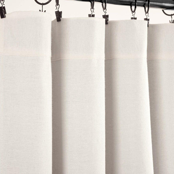 Linen Button Lined 100% Blackout Window Curtain Panel