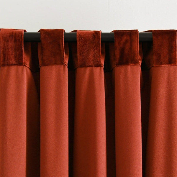 Prima Velvet Solid Back Tab Rod Pocket Light Filtering Window Curtain Panel Set