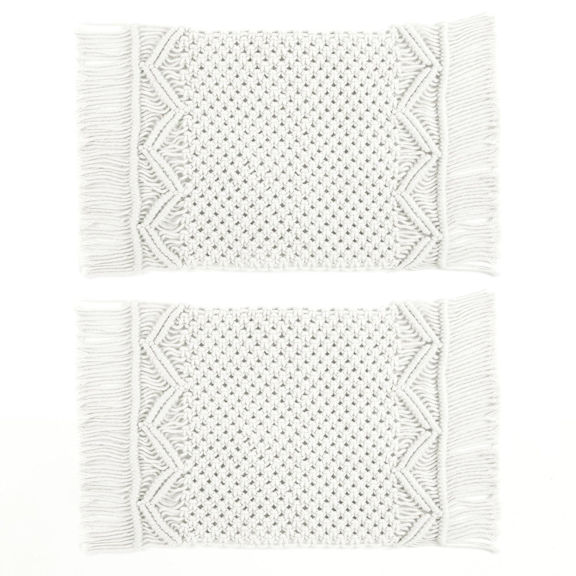 Boho Macrame Indoor/Outdoor Placemat 2-Pack Set