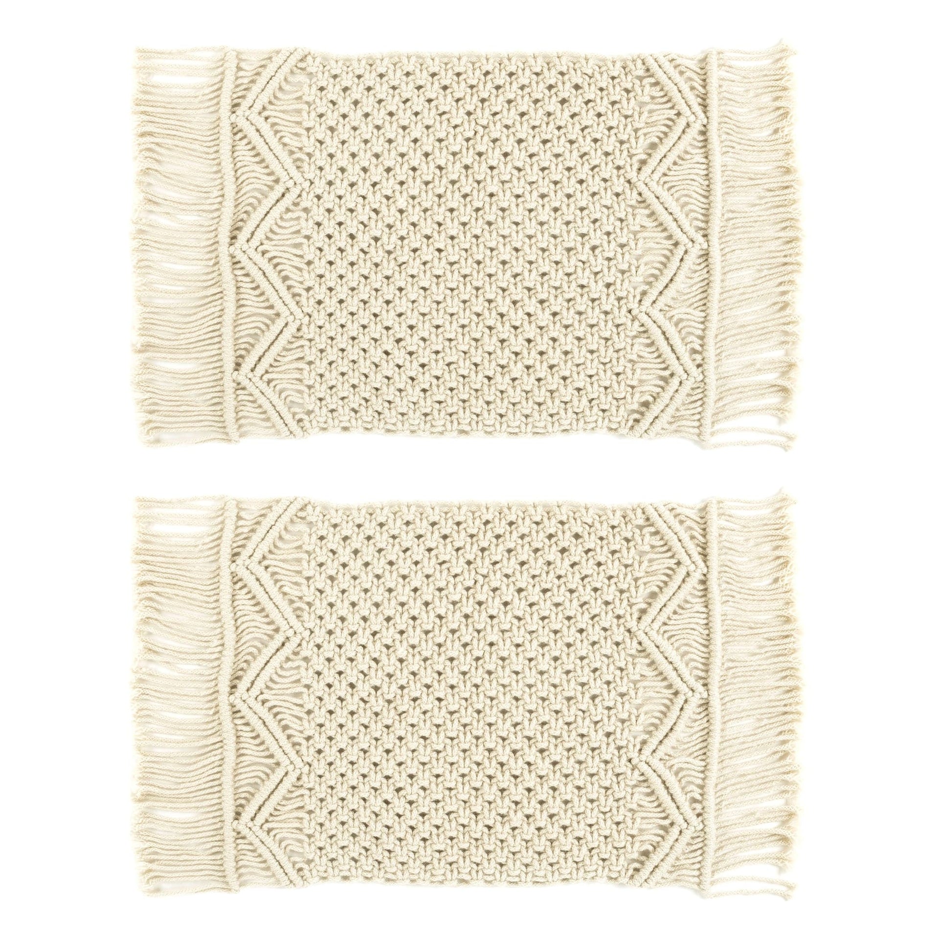 Boho Macrame Indoor/Outdoor Placemat 2-Pack Set