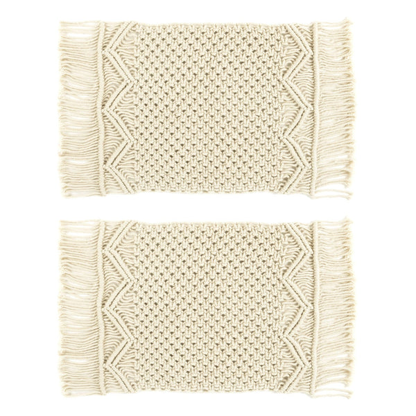 Boho Macrame Indoor/Outdoor Placemat 2-Pack Set