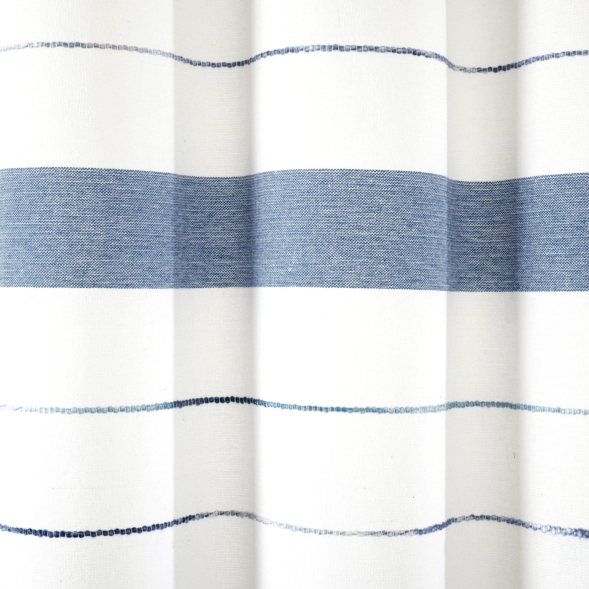 Chic Stripe Yarn Dyed Eco-Friendly Recycled Cotton Blend Shower Curtain