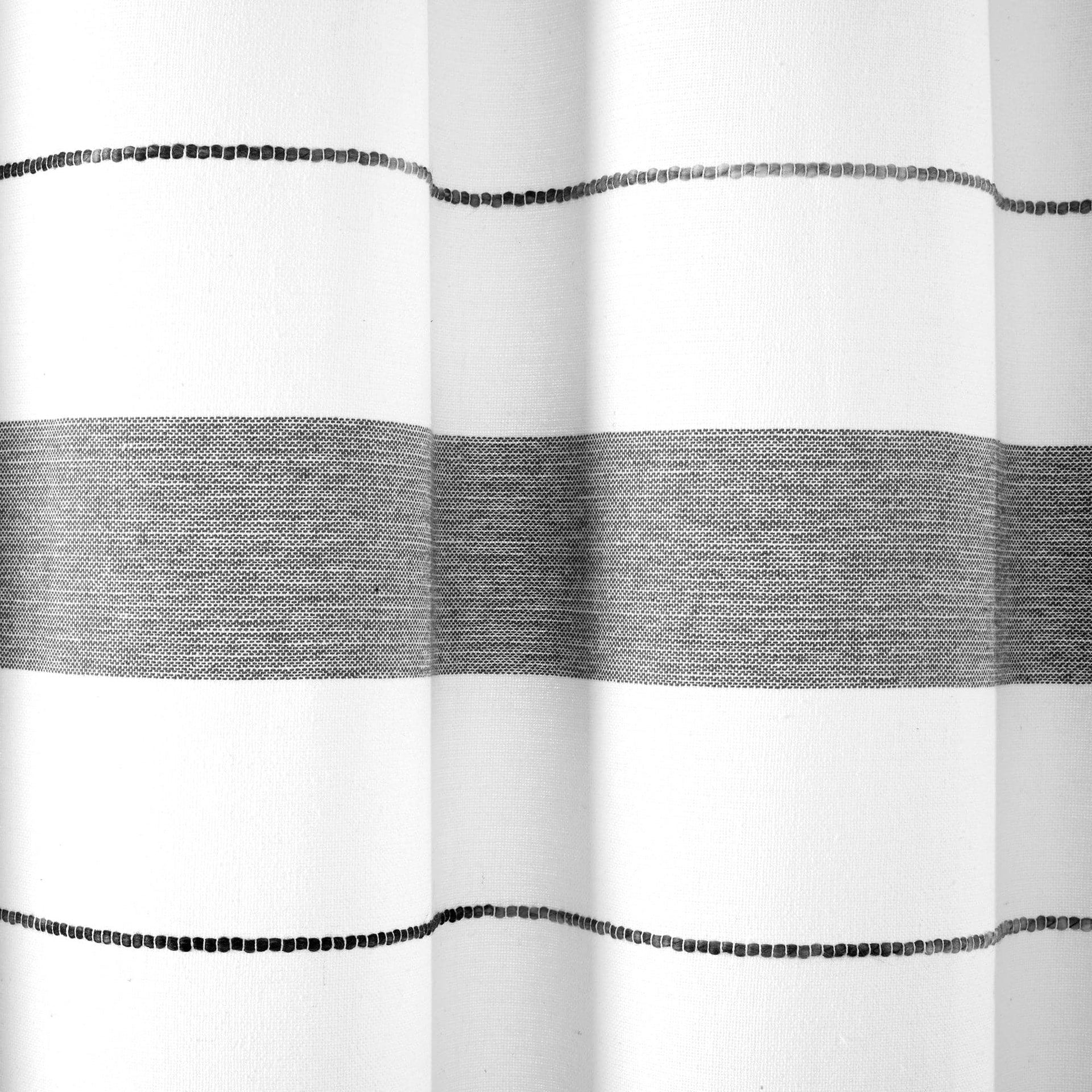 Chic Stripe Yarn Dyed Eco-Friendly Recycled Cotton Blend Shower Curtain