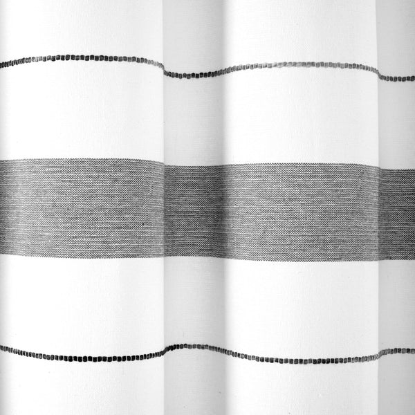 Chic Stripe Yarn Dyed Eco-Friendly Recycled Cotton Blend Shower Curtain