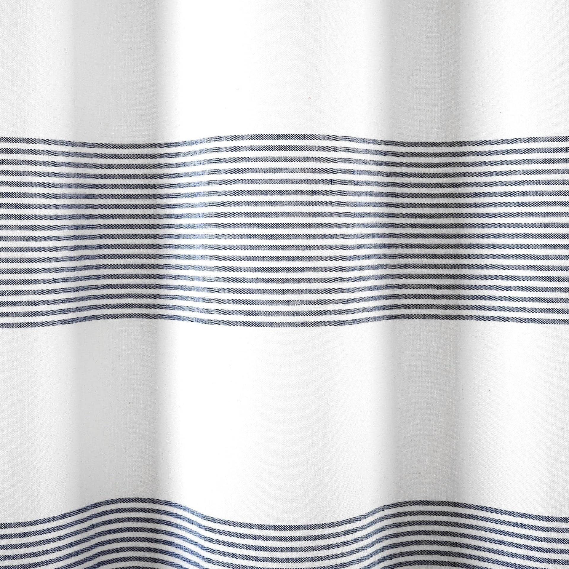 Boho Tassel Stripe Yarn Dyed Recycled Cotton Blend Shower Curtain