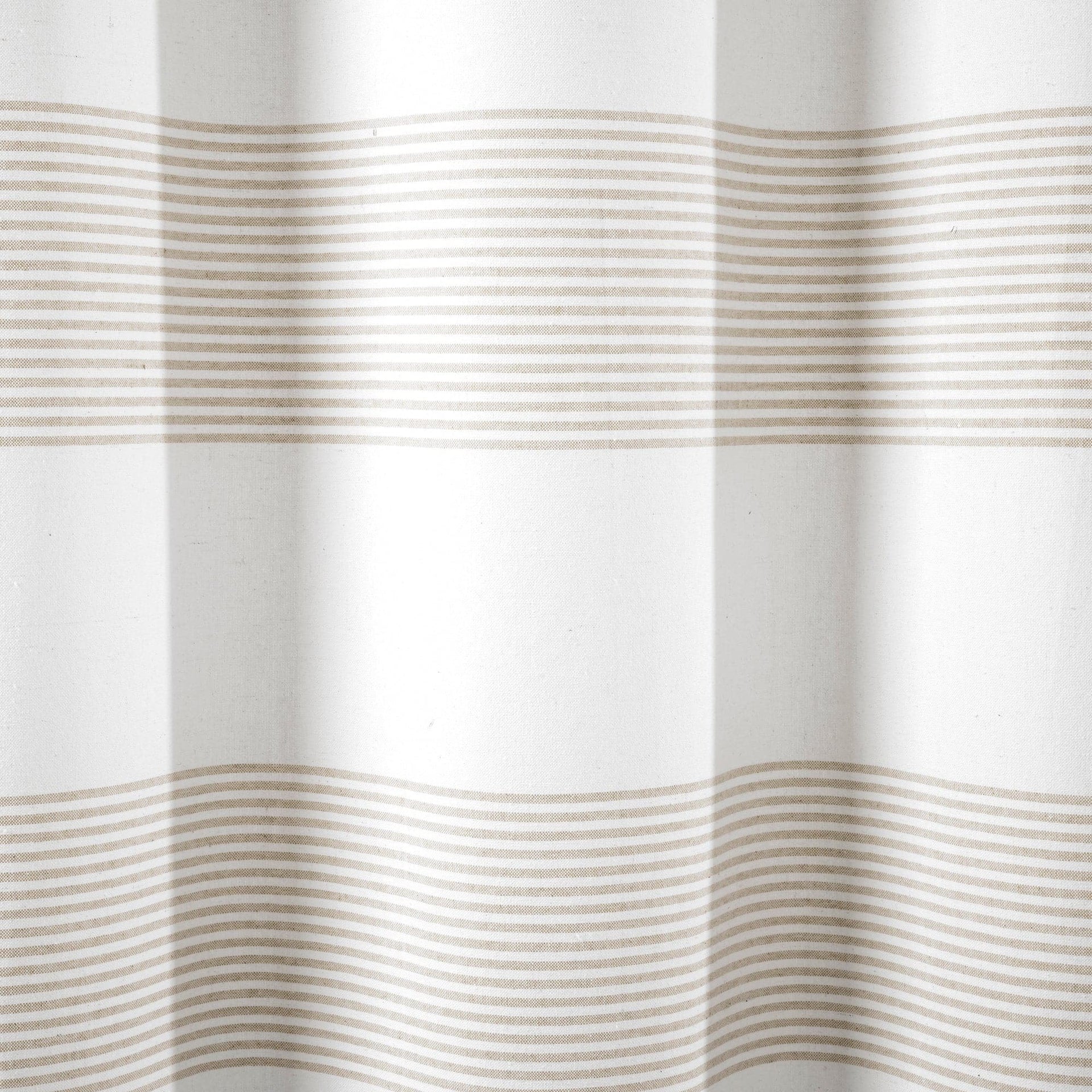 Boho Tassel Stripe Yarn Dyed Recycled Cotton Blend Shower Curtain