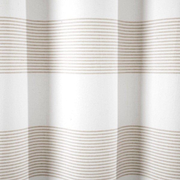 Boho Tassel Stripe Yarn Dyed Recycled Cotton Blend Shower Curtain