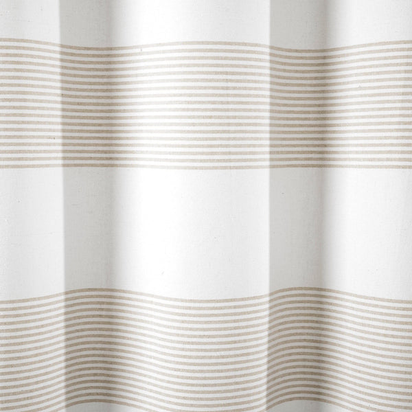 Boho Tassel Stripe Yarn Dyed Recycled Cotton Blend Shower Curtain